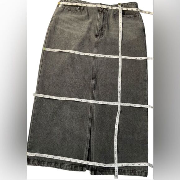 Beige By Tony Women’s Stretch Denim jean Pencil Midi Skirt Gray Size Large - Picture 9 of 12